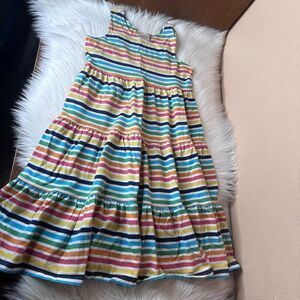 Hanna Andersson Twirl Power Stripe Tiered Tank Dress Size 12